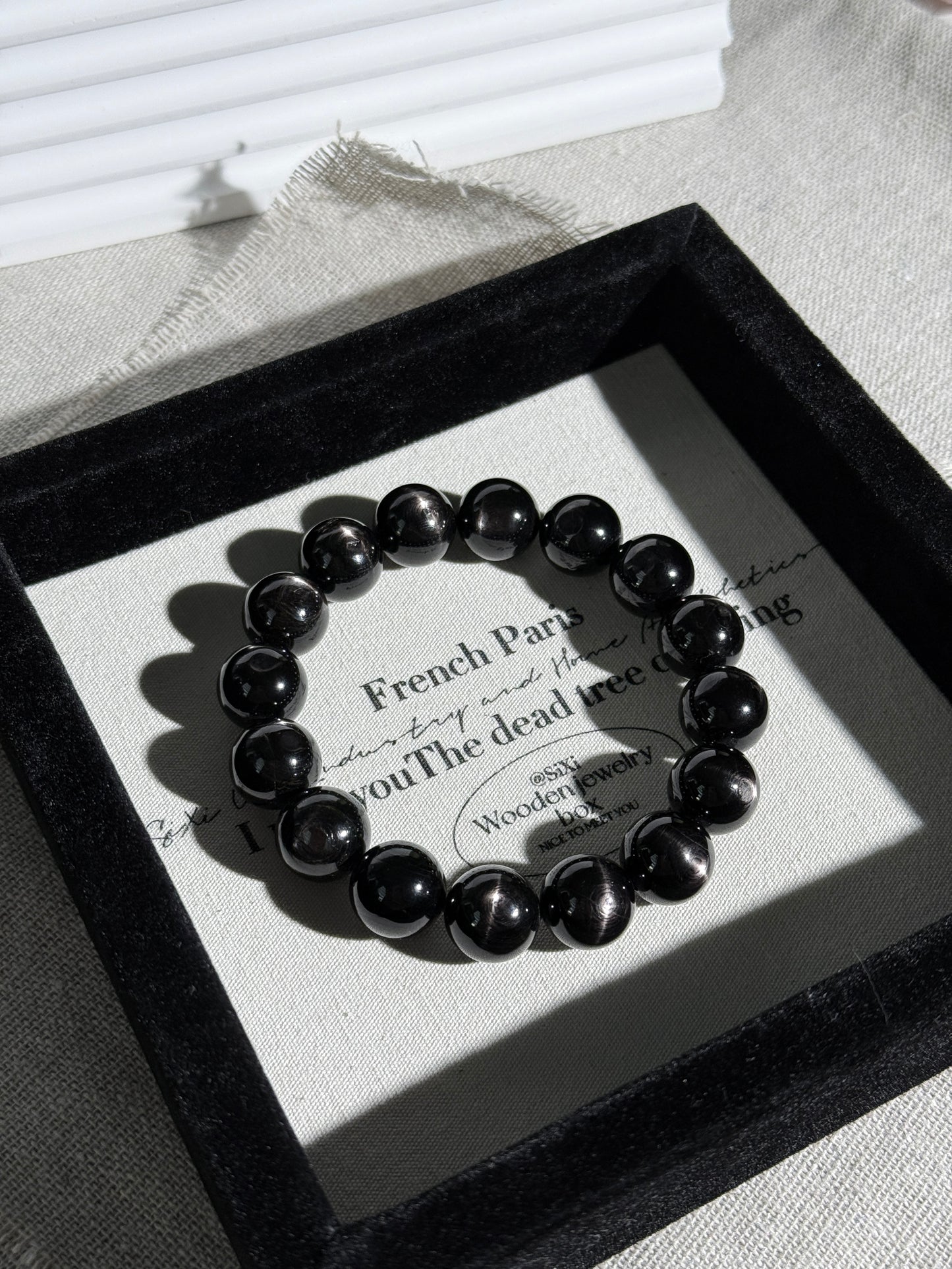 Hypersthene Double Sided Crus Star Flashing Beaded Bracelet