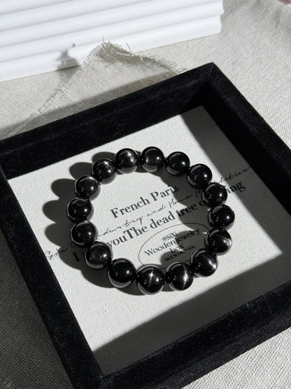 Hypersthene Double Sided Crus Star Flashing Beaded Bracelet