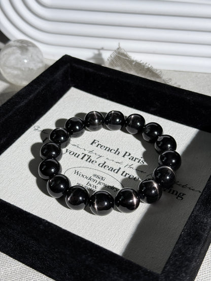 Hypersthene Double Sided Crus Star Flashing Beaded Bracelet
