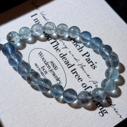 Devil Black & Blue Gold Flashing Aquamarine Bead Bracelet
