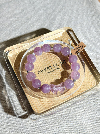 Purple Lepidolite Mica 11mm Beaded Bracelet