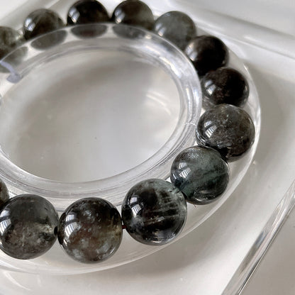 Devil Black Sheen Aquamarine Beaded Bracelet