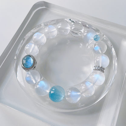 Moonstone | Topaz | Aquamarine Beaded Bracelet