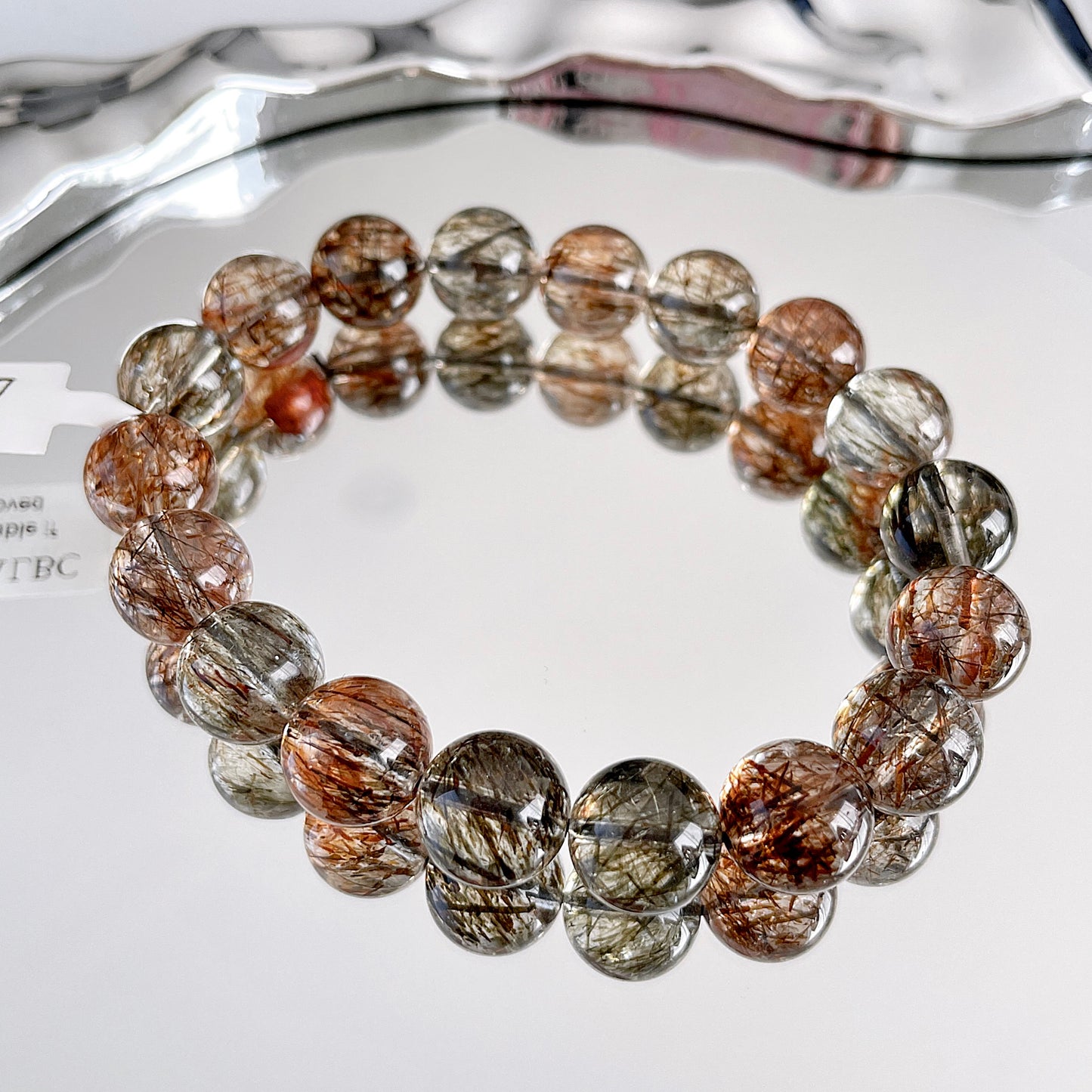Black Gold Super Seven (Green and Gold Rutile) Beaded Bracelet