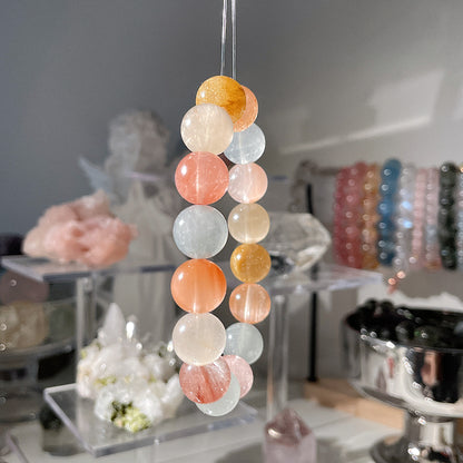 Rainbow Amphibole Quartz Beaded Bracelet