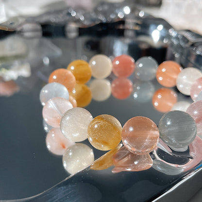 Rainbow Amphibole Quartz Beaded Bracelet