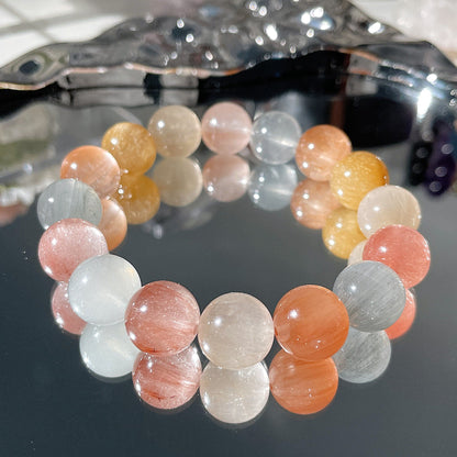 Rainbow Amphibole Quartz Beaded Bracelet