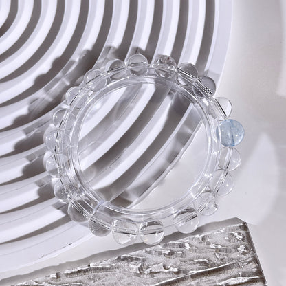 Clear Quartz Aquamarine Beaded Bracelet