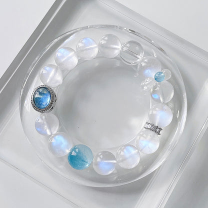 Moonstone | Topaz | Aquamarine Beaded Bracelet