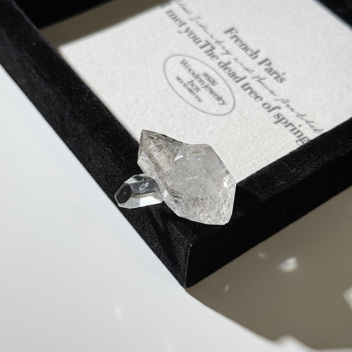 Herkimer Diamond Twin Cluster Water Clear Inclusion Double Terminated Quartz