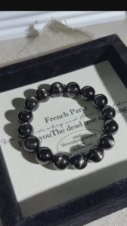 Hypersthene Double Sided Crus Star Flashing Beaded Bracelet