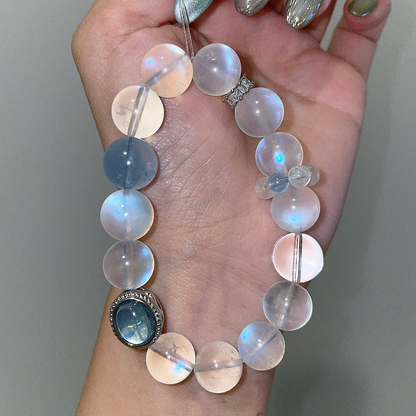 Moonstone | Topaz | Aquamarine Beaded Bracelet